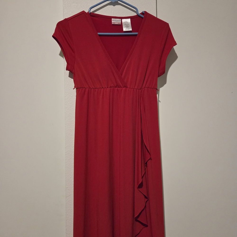 No Boundaries Asymmetrical Red Dress